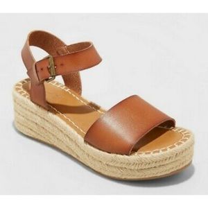 Universal Thread Rae Faux Leather Espadrille Platform Sandals size 9.5